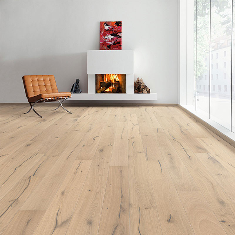 Haro Oak Puro White Alabama brushed naturaLin plus parketta