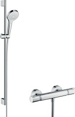 Hansgrohe Croma Select S Falsíkon kívüli zuhanyrendszer Vario 90 cm-es zuhanyrúddal és Ecostat Comfort termosztáttal 