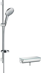Hansgrohe Raindance Select S Falsíkon kívüli zuhanyrendszer 150 Ecostat Select termosztáttal és 90 cm-es zuhanyrúddal 