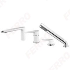 Ferro Adore White/Chrome BDR11A - perembe szerelhető négylyukú kádcsaptelep