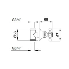Bugnatese Arcadia 8362 - csempeszelep 3/4″ csatlakozással