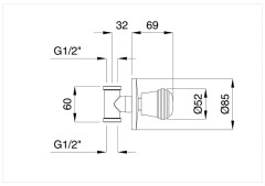 Bugnatese Axo 660 - csempeszelep 1/2″ csatlakozással
