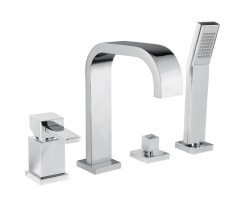 Bugnatese Inside 9256Q - peremre szerelhető 4 üléses kádcsaptelep tört kifolyószárral