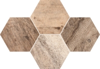 Ceramica Limone Qubus Hexagon Timber mozaik 28,3x40,8 cm