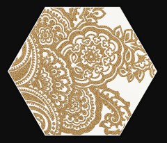 Paradyz Shiny Lines Gold Heksagon Inserto B dekorcsempe 19,8 x 17,1