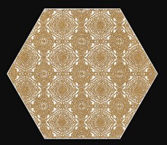 Paradyz Shiny Lines Gold Heksagon Inserto E dekorcsempe 19,8 x 17,1