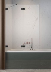 Radaway Essenza Pro Black PND II 130 J fekete kádparaván