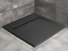 Radaway Teos C szögletes lapos antracit zuhanytálca 90x90