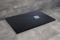 Radaway Kios F szögletes lapos fekete zuhanytálca 120x70