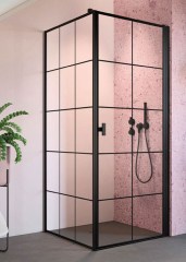 Radaway Nes Black KDJ I Factory 100 J átlátszó szögletes zuhanykabin