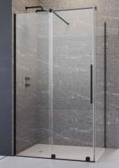 Radaway Furo Black KDJ 150 B átlátszó fekete szögletes zuhanykabin