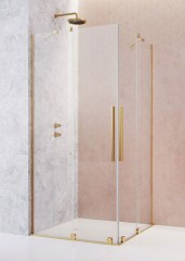 Radaway Furo Gold KDD 90 B átlátszó arany szögletes zuhanykabin