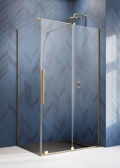 Radaway Furo Gold KDJ 130 B átlátszó arany szögletes zuhanykabin