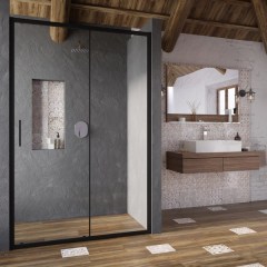 Ravak Blix Slim BLSDP2 120 zuhanyajtó ( fekete + Transparent ) 