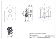 Bugnatese Tess 9632 - fal alatti 4 állású zuhanycsaptelep