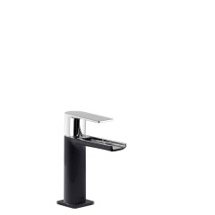 Tres Loft Colors egykaros mosdó csaptelep, cascade kifolyóval fekete-chrome 20011001NE