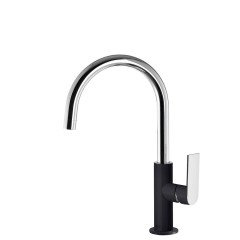 Tres Loft Colors egykaros, magasított mosdó csaptelep fekete-chrome 20020505NE