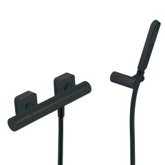 Tres Loft Colors fali zuhany csaptelep, szatén tömlős kézizuhannyal,  matt fekete 20016701NM