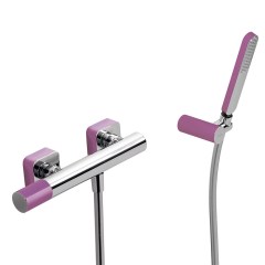 Tres Loft Colors fali zuhany csaptelep, szatén tömlős kézizuhannyal purple-chrome  20016701VI