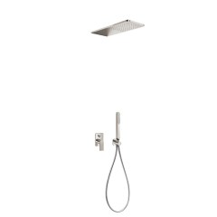 Tres Loft Colors falba süllyesztett  zuhany csaptelep szett, esőztetővel és kézizuhannyal, steel 20018005AC