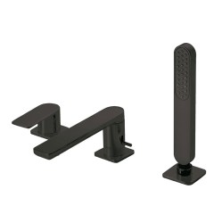 Tres Loft Colors peremre szerelhető kádtöltő és zuhany csaptelep, kihúzható zuhanyfejjel, matt fekete 20016203NM