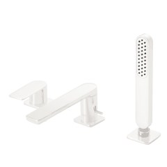 Tres Loft Colors peremre szerelhető kádtöltő és zuhany csaptelep, kihúzható zuhanyfejjel, matt fehér 20016203BM