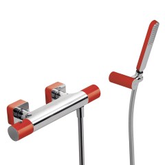 Tres Loft Colors fali termosztátos zuhany csaptelep, kézizuhannyal, red-chrome 20016409RO