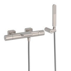Tres Loft Colors fali termosztátos zuhany csaptelep, cascade kifolyóval, kézizuhannyal, steel  20017409AC