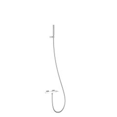 Tres Slim Exclusive vízkőmentes,kádtöltő és zuhany csaptelep, szatén tömlős kézizuhannyal, fehér-króm 20217001BL