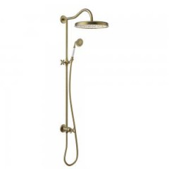 Tres Clasic kétkaros zuhany csaptelep szett, kézizuhannyal és esőztetővel matt bronz 24247602LM