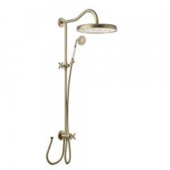 Tres Clasic kétkaros zuhany csaptelep szett, kézizuhannyal és esőztetővel matt bronz 24247601LM