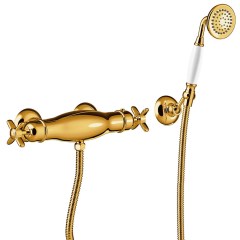 Tres Casic fali termosztátos zuhany csaptelep, kézizuhannyal, arany 24216409OR