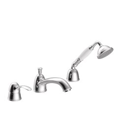 Tres Clasic peremre szerelhető, 3 üléses kád csaptelep, kihúzható kézizuhannyal króm 24214501