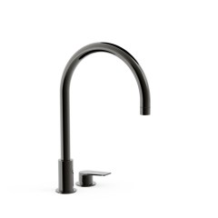 Tres Project-Tres peremre szerelhető, kétüléses mosdó csaptelep metallic black  21110501KM