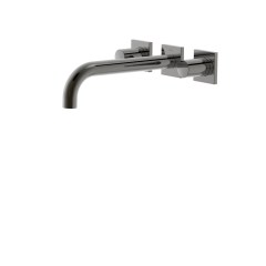 Tres Project-Tres fali, kétkaros mosdó csaptelep (kifolyó 240mm) metallic black 21115201KM