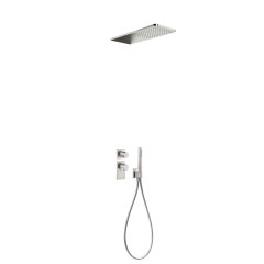 Tres Project-Tres fali termosztátos, kétutas  zuhany csaptelep, kézizuhannyal és esőztetővel steel 20635202AC