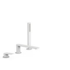 Tres Project-Tres peremre ültethető kádtöltő csaptelep, kézizuhannyal matt fehér   21116101BM