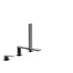 Tres Project-Tres peremre ültethető kádtöltő csaptelep, kézizuhannyal metallic black   21116101KM