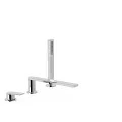 Tres Project-Tres peremre ültethető kádtöltő csaptelep, kézizuhannyal, (kifolyó 230 mm) króm  21116103