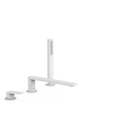 Tres Project-Tres peremre ültethető kádtöltő csaptelep, kézizuhannyal, (kifolyó 230 mm) matt fehér   21116103BM