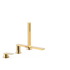 Tres Project-Tres peremre ültethető kádtöltő csaptelep, kézizuhannyal, (kifolyó 230 mm) arany  21116103OR