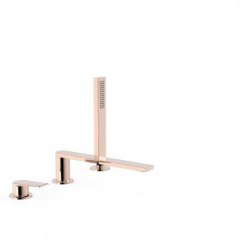 Tres Project-Tres peremre ültethető kádtöltő csaptelep, kézizuhannyal, (kifolyó 230 mm) rose gold   21116103OP