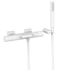 Tres Project-Tres fali termosztátos  kád csaptelep, kézizuhannyal matt fehér 21117409BM