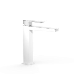 Tres Slim Exclusive magasított, 240mm mosdó csaptelep leeresztő nélkül, fehér-króm 20210303BL