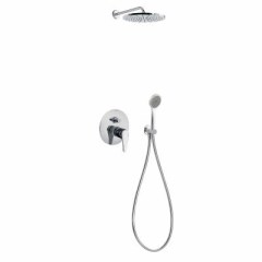Eco-Tres falba épített, egykaros zuhany csaptelep, esőztetővel és kézizuhannyal, króm 07099002
