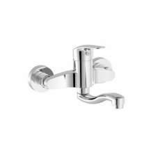 Konyhai egykaros, fali mosogató csaptelep, 150 mm-es kifolyóval, króm 21632020