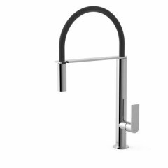 Konyhai egykaros, egylyukú, mosogató csaptelep flexibilis kifolyócsővel, króm 03048701