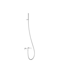 Tres Slim Exclusive fali termosztátos kád és zuhany csaptelep, cascade kifolyóval, kézizuhannyal, fehér-króm 20217409BL