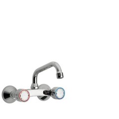 Konyhai kétkaros, fali mosogató csaptelep, króm 123314