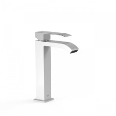 Tres Cuadro Exclusive magasított egykaros mosdó csaptelep, cascade kifolyóval fehér-króm 00661001BL